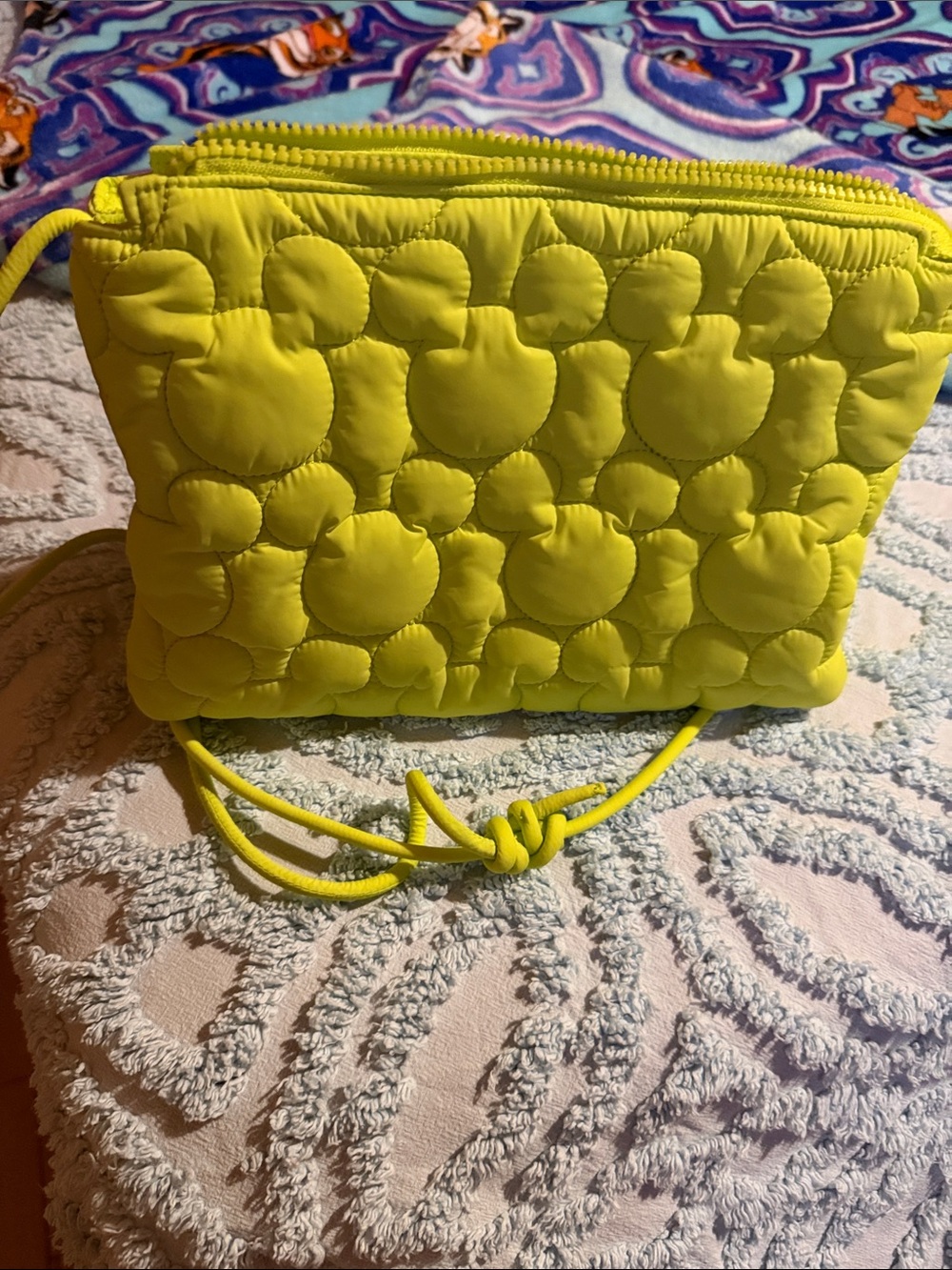Vera Bradley Neon Yellow Quilted Crossbody Bag Mickey & friends Disney